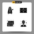 Set of Modern UI Icons Symbols Signs for audio, card, music, field, payment