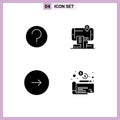 Set of 4 Modern UI Icons Symbols Signs for basic, forward, mark, technology, music