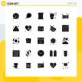 Set of 25 Modern UI Icons Symbols Signs for bed, marketing, muslim, ear, buzz