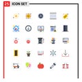 Set of 25 Modern UI Icons Symbols Signs for black friday, thumbnails, cinema, layout, cover Royalty Free Stock Photo