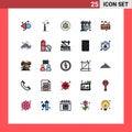 Set of 25 Modern UI Icons Symbols Signs for board, season, scale, sign, hording