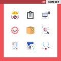 Set of 9 Modern UI Icons Symbols Signs for box, mother, resume, love, document