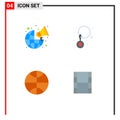 Set of 4 Modern UI Icons Symbols Signs for broadcast, video, worldwide, jewelry, filam