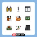 Set of 9 Modern UI Icons Symbols Signs for bug, kill, tv tower, gunman, upload