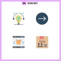 Set of 4 Modern UI Icons Symbols Signs for bulb, online, educat, right, store Royalty Free Stock Photo