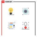 Set of 4 Modern UI Icons Symbols Signs for business, agreement, product, management, guarantee Royalty Free Stock Photo