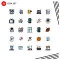 Set of 25 Modern UI Icons Symbols Signs for business, web, technology, development, gravel