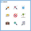 Set of 9 Modern UI Icons Symbols Signs for camera, tablet, search, smartphone, application