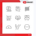 Set of 9 Modern UI Icons Symbols Signs for care, christmas, halloween, beer, files