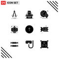 Set of 9 Modern UI Icons Symbols Signs for celebration, lantern, machine, chinese, world