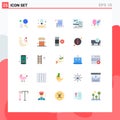 Set of 25 Modern UI Icons Symbols Signs for cell, monitor, creative idea, computer, text list