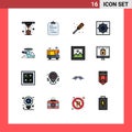 Set of 16 Modern UI Icons Symbols Signs for chopper, preferences, document, gears, screwdriver