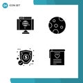 Set of Modern UI Icons Symbols Signs for computer, protection, technology, weather, file