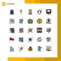 Set of 25 Modern UI Icons Symbols Signs for creative, money, education, card, study