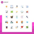 Universal Icon Symbols Group of 25 Modern Flat Colors of creative, search, hand, question, faq