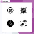 Set of 4 Modern UI Icons Symbols Signs for dart, chart, dollar, smoking, graphical Royalty Free Stock Photo