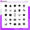 Set of 25 Modern UI Icons Symbols Signs for data, down, map, cloud, pin Royalty Free Stock Photo