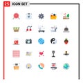 Set of 25 Modern UI Icons Symbols Signs for date, security, general, protect, folder