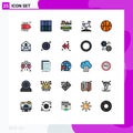 Set of 25 Modern UI Icons Symbols Signs for delete, mail, tapeline, web, basic