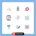 Set of 9 Modern UI Icons Symbols Signs for development, coding, task, app, power