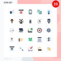 Set of 25 Modern UI Icons Symbols Signs for direction, compare, cell, business, layers