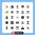 Set of 25 Modern UI Icons Symbols Signs for e, commerce, photograph, box, microphone