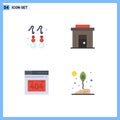 Set of 4 Modern UI Icons Symbols Signs for earring, error, jewelry, ecommerce, http error