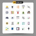 Set of 25 Modern UI Icons Symbols Signs for eye, webpage, virus, web, dotted