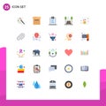 Set of 25 Modern UI Icons Symbols Signs for gift, travel, delivery, relax, park