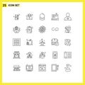 Set of 25 Modern UI Icons Symbols Signs for green, next, eco, down, commerce