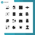 Set of 16 Modern UI Icons Symbols Signs for hardware, star, optimization, rank, insignia