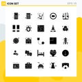 Set of 25 Modern UI Icons Symbols Signs for interface, balance, love, time, business