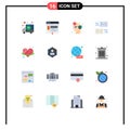 Set of 16 Modern UI Icons Symbols Signs for letter, communication, pencil, address, idea