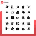 Solid Glyph Pack of 25 Universal Symbols of loveing, shops, man, shop front, buildings Royalty Free Stock Photo