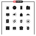 Set of 16 Modern UI Icons Symbols Signs for management, sync, phone, folder, iphone
