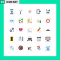 Set of 25 Modern UI Icons Symbols Signs for mobile advertising, media, technology, digital campaign, nature