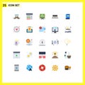 Set of 25 Modern UI Icons Symbols Signs for monument, columns, sidebar, architecture, science