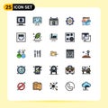 Set of 25 Modern UI Icons Symbols Signs for multiplayer, forming, development, formation, core