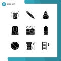 Set of 9 Modern UI Icons Symbols Signs for package, commerce, gift, close, food