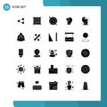 Set of 25 Modern UI Icons Symbols Signs for pencile, education, clock, head, dialog