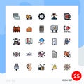 Set of 25 Modern UI Icons Symbols Signs for people, bell, truck, avatar, options