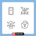 Set of 4 Modern UI Icons Symbols Signs for phone, mom, huawei, sign, inscription Royalty Free Stock Photo