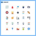 Set of 25 Modern UI Icons Symbols Signs for photo, camera, envelope, vineyard, grapes