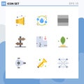 9 Creative Icons Modern Signs and Symbols of plant, scheme, grid, plan, journey