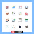 Set of 16 Modern UI Icons Symbols Signs for podium, manager, business, businessmen, resume