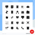 Set of 25 Modern UI Icons Symbols Signs for power, energy, page, page, eid