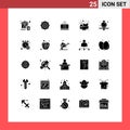 Set of 25 Modern UI Icons Symbols Signs for present, present, money, rice, chinese