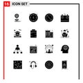 Set of 16 Modern UI Icons Symbols Signs for real, home, basic, energy, charging