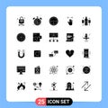 Set of 25 Modern UI Icons Symbols Signs for right, gesture, limited, hand, soldier