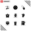 Set of 9 Modern UI Icons Symbols Signs for ship, sailboat, gestures, easter, christian
